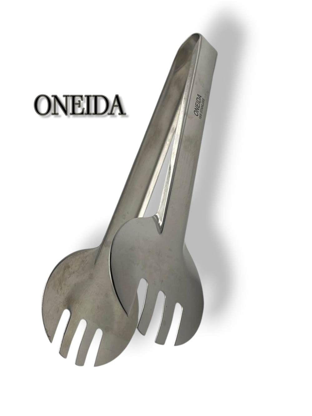 Oneida Stainless Steel Tongs 9.5" Vintage